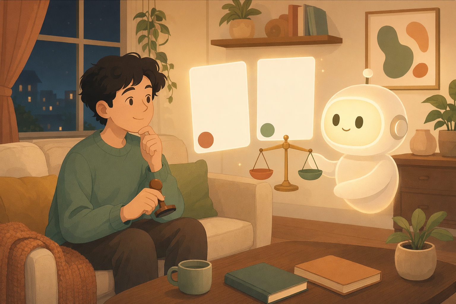 对话层场景：拿不定主意时，AI 把两个选择的利弊摆清楚，拍板的还是你
